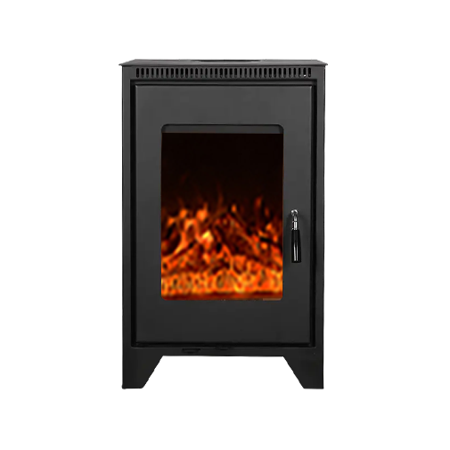 KY002 Modern Minimalist Black Freestanding Indoor Fireplace